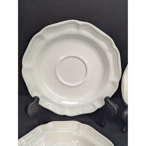 Mikasa French Countryside F9000 White Scalloped Edge 6 1/8" Saucer Set of 4